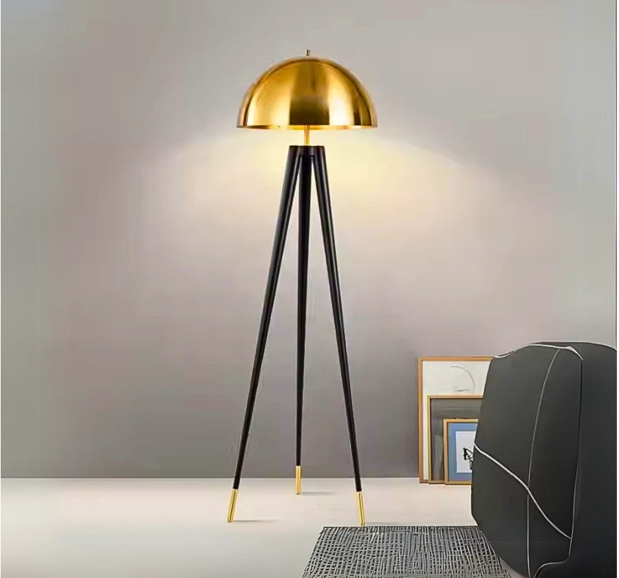 TRION GOLD METAL SHADE FLOOR LAMP