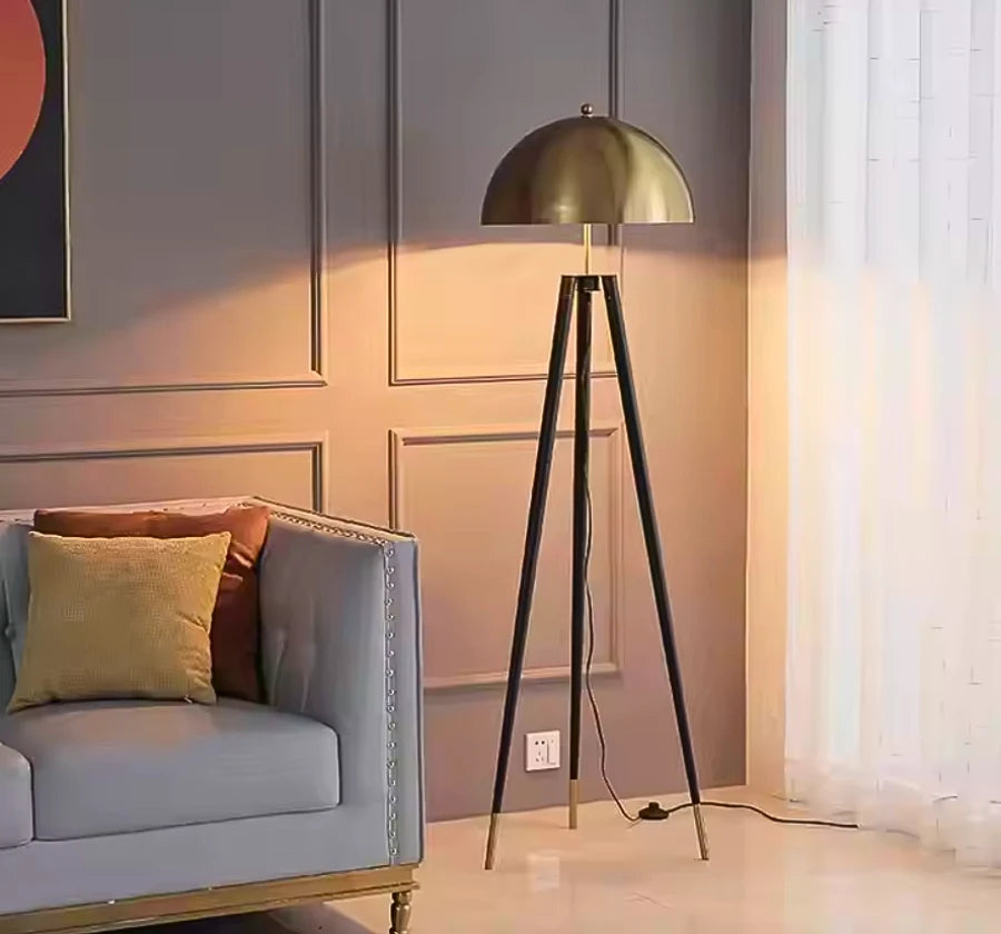 TRION GOLD METAL SHADE FLOOR LAMP