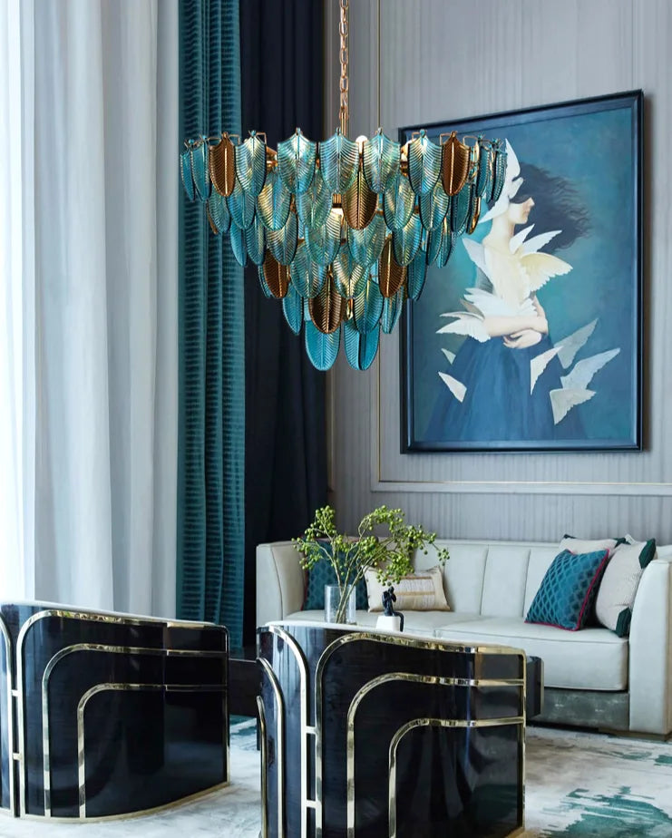 TROPICAL ELEGANCE LEAF CHANDELIER