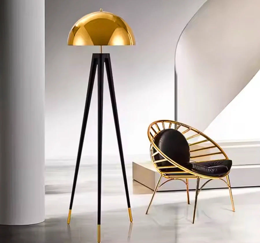 TRION GOLD METAL SHADE FLOOR LAMP
