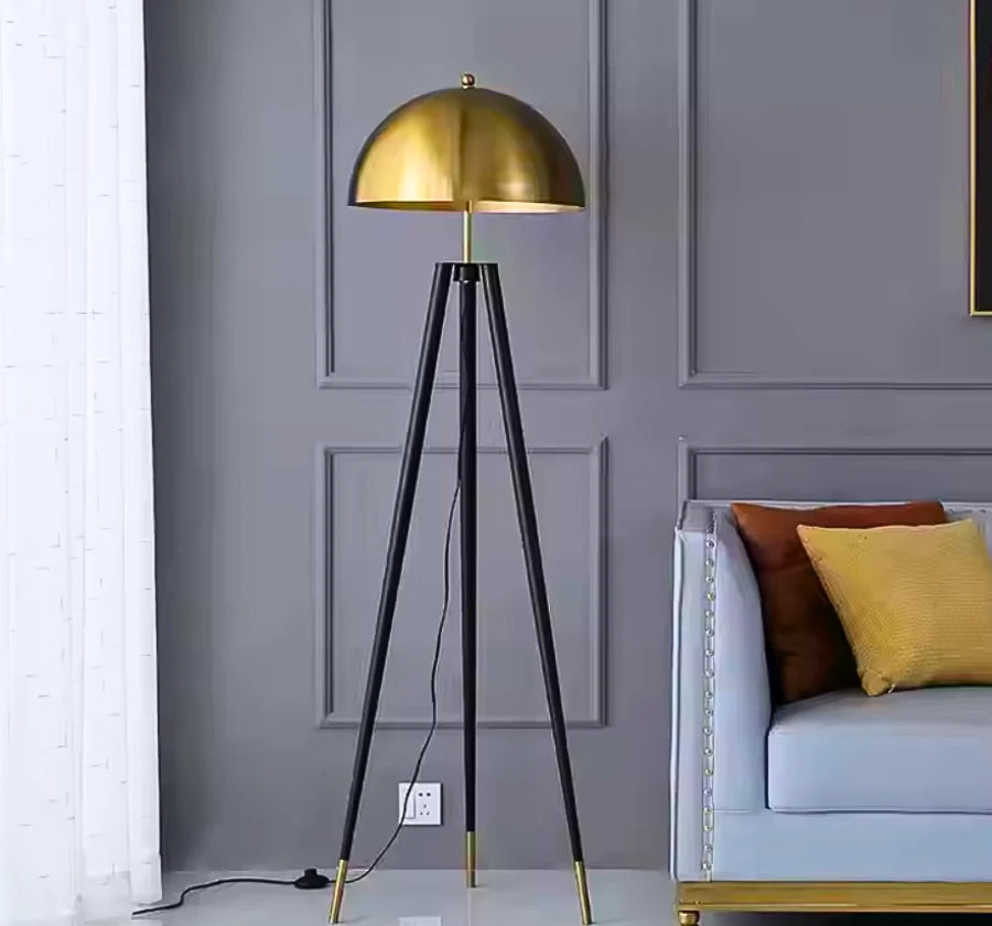 TRION GOLD METAL SHADE FLOOR LAMP