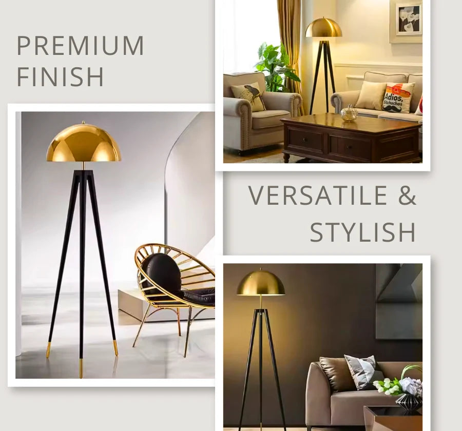 TRION GOLD METAL SHADE FLOOR LAMP