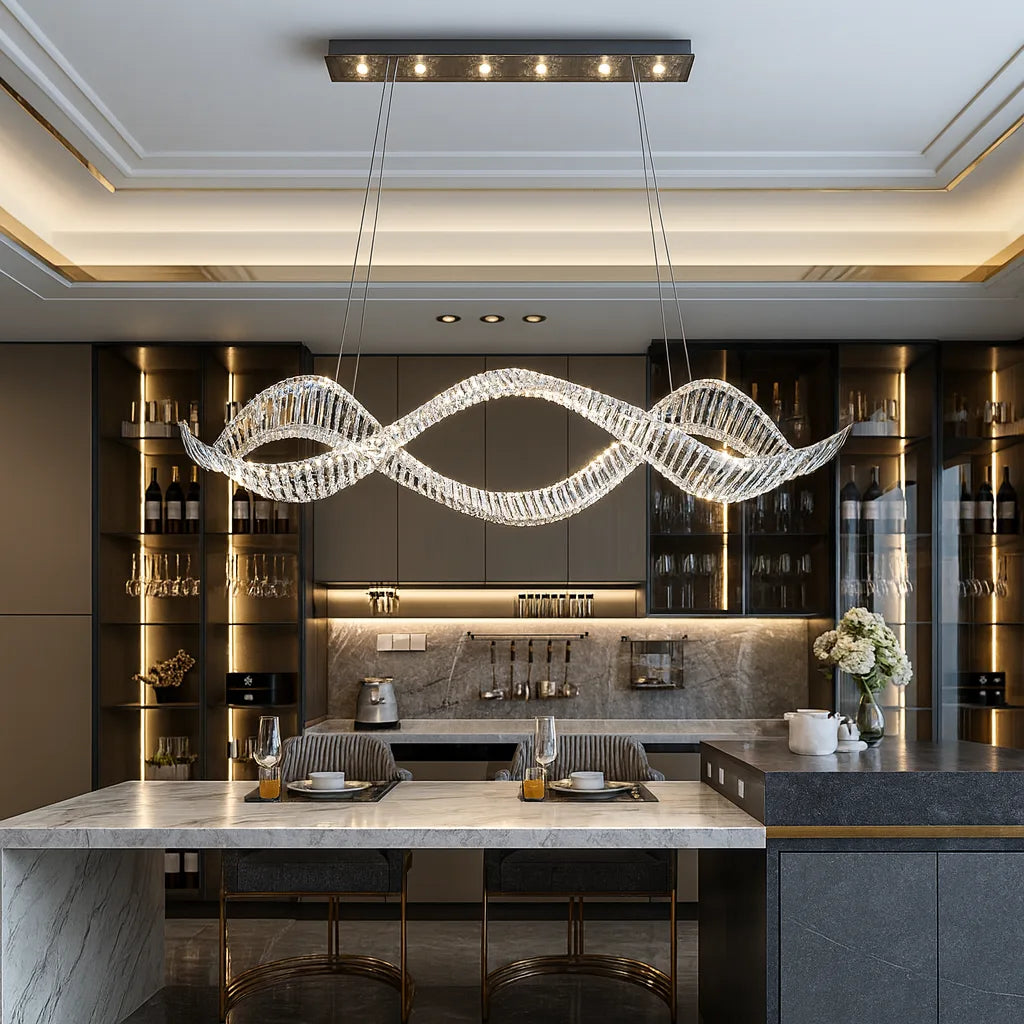 SERAPHIC STREAM CRYSTAL WAVE CHANDELIER