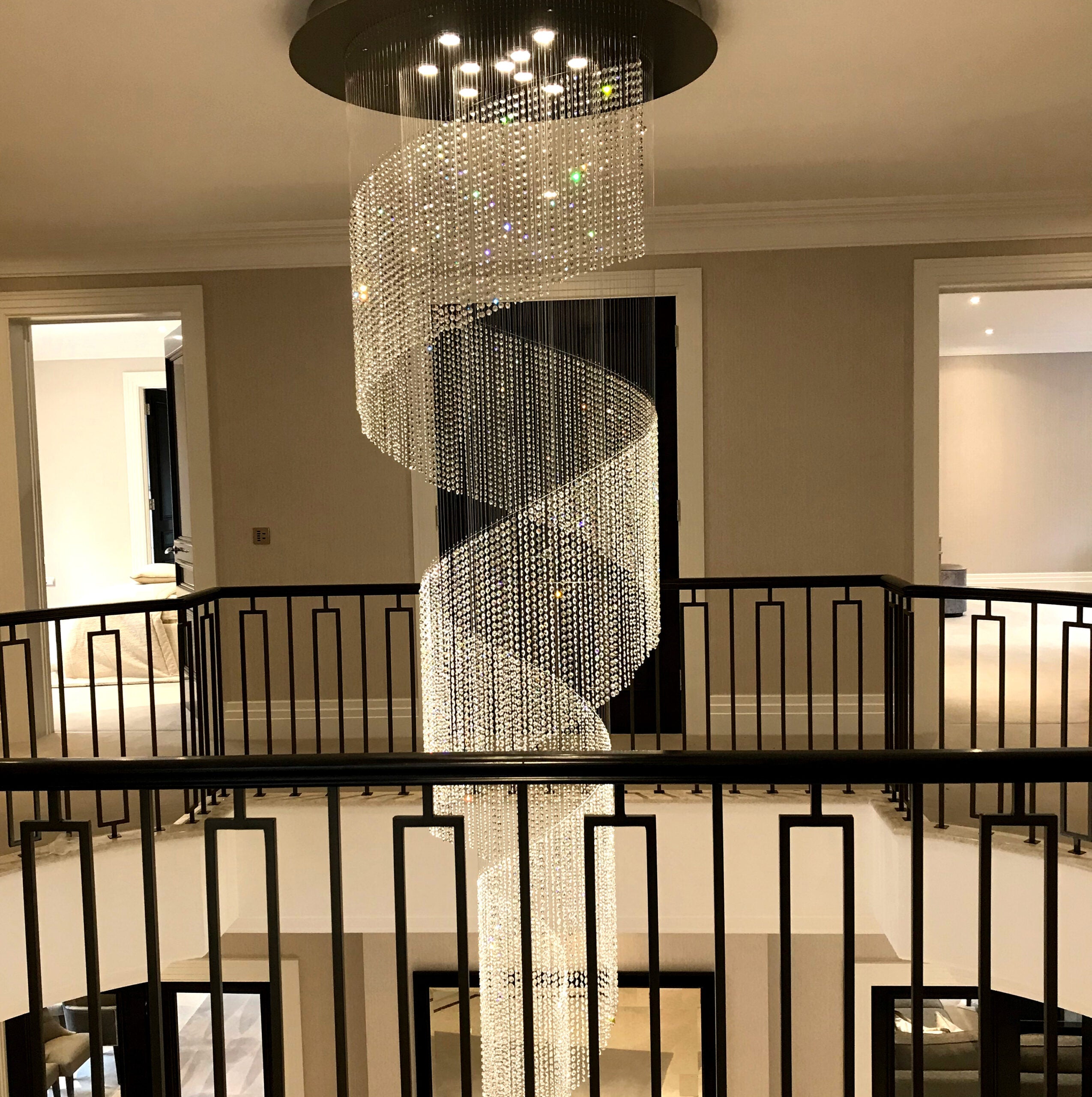 ETERNA SPIRAL CRYSTAL DUPLEX CHANDELIER