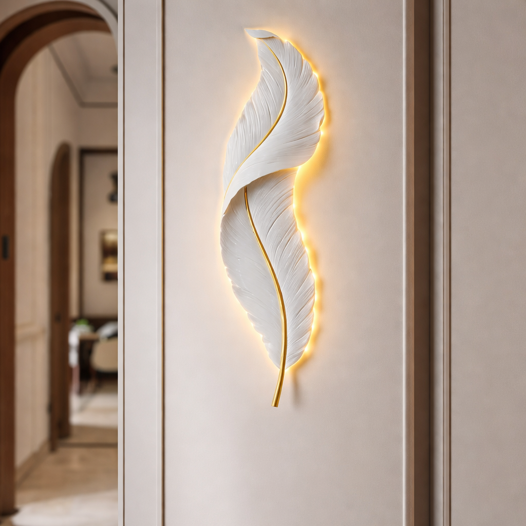 ETHEREAL FEATHER GLOW WALL LIGHT