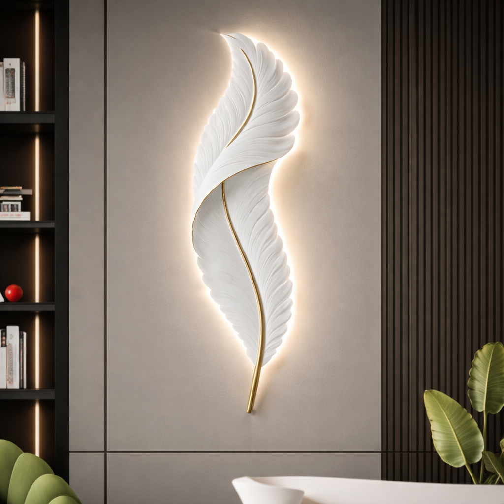 ETHEREAL FEATHER GLOW WALL LIGHT