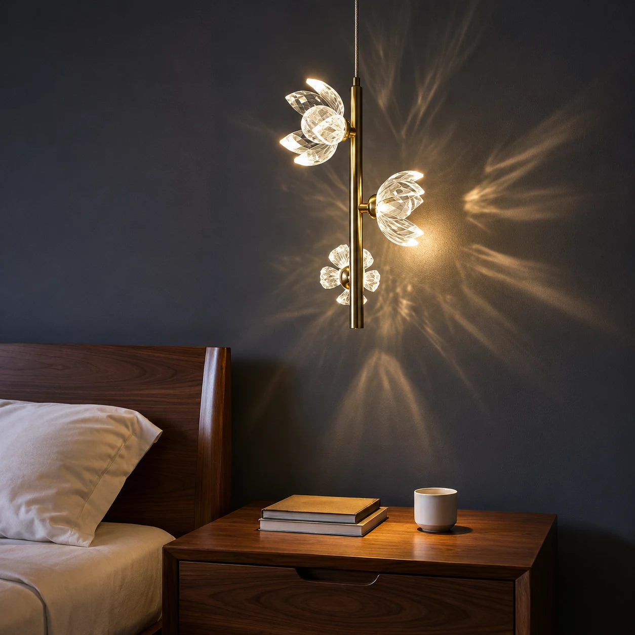 CRYSTAL FLORAL PENDANT LIGHT
