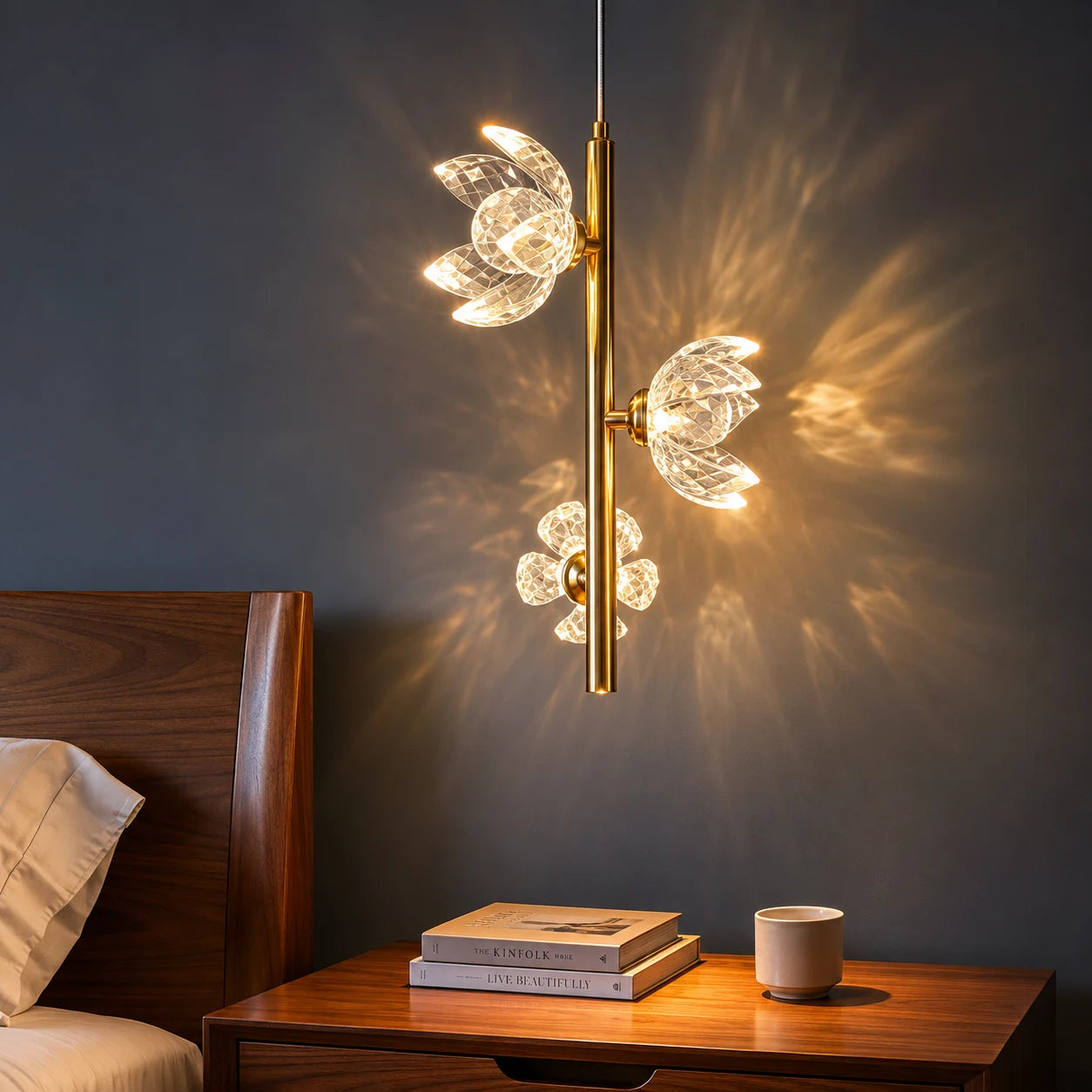 CRYSTAL FLORAL PENDANT LIGHT