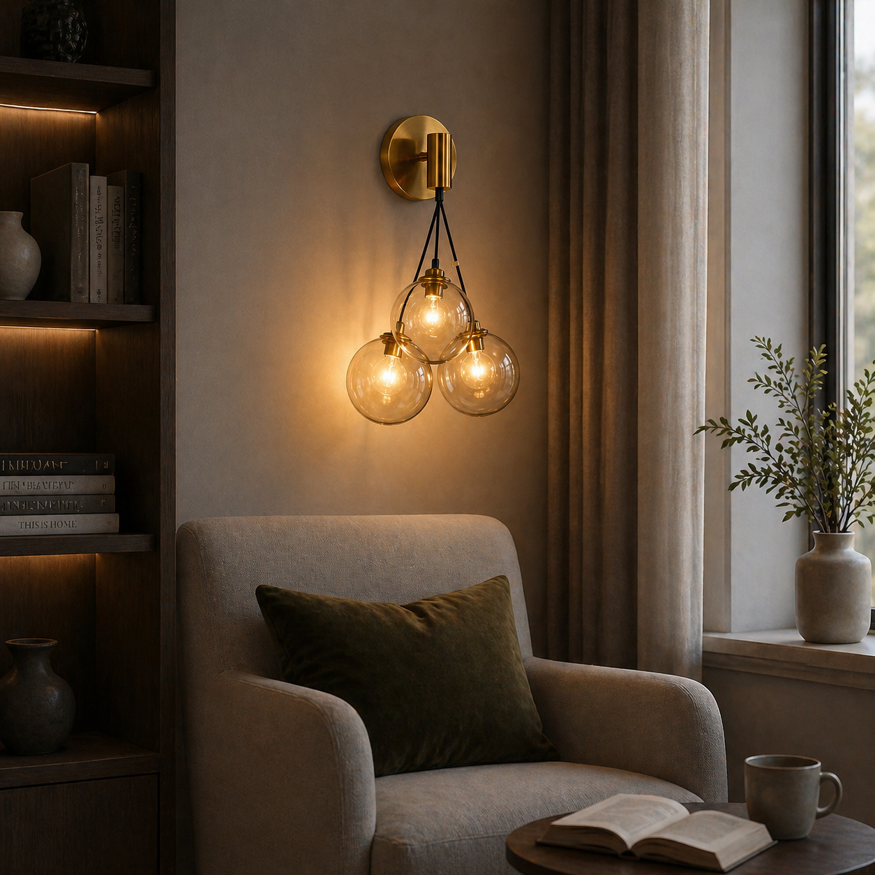DUSK TRIO ORB MODERN LED WALL LIGHT