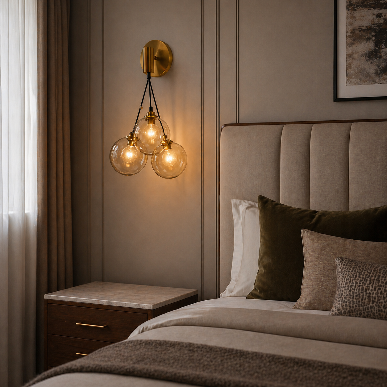 DUSK TRIO ORB MODERN LED WALL LIGHT