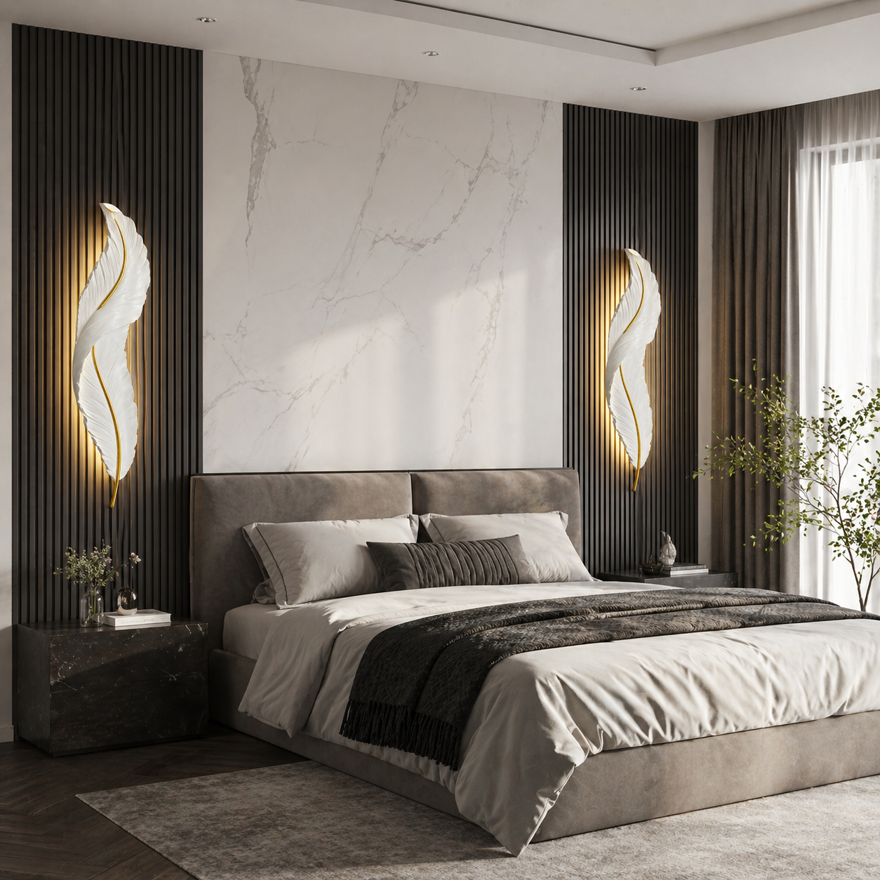 ETHEREAL FEATHER GLOW WALL LIGHT