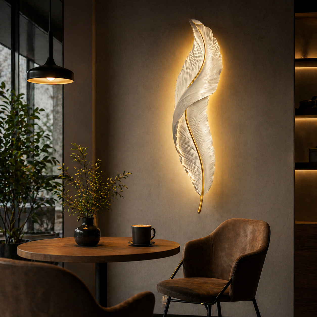 ETHEREAL FEATHER GLOW WALL LIGHT