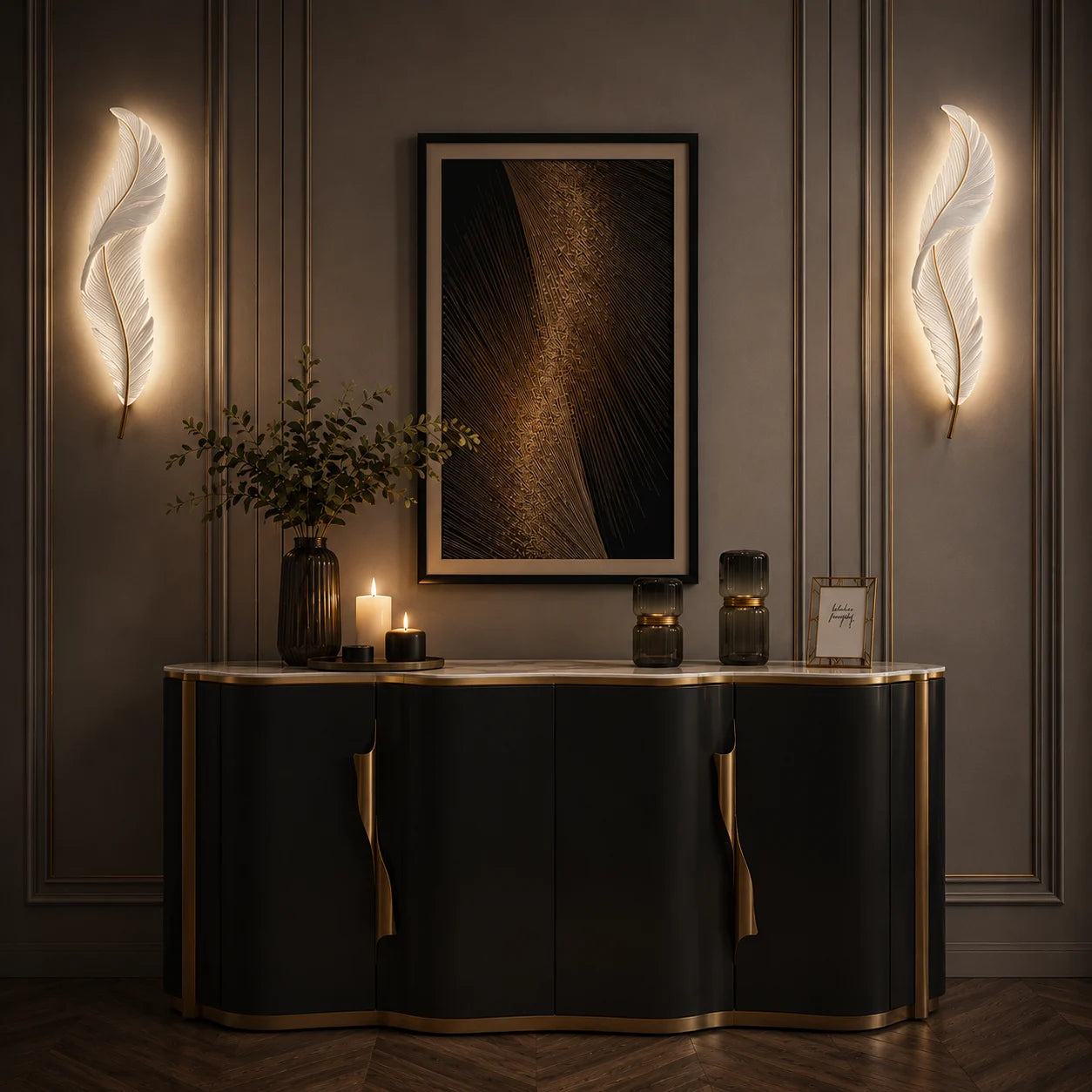 ETHEREAL FEATHER GLOW WALL LIGHT