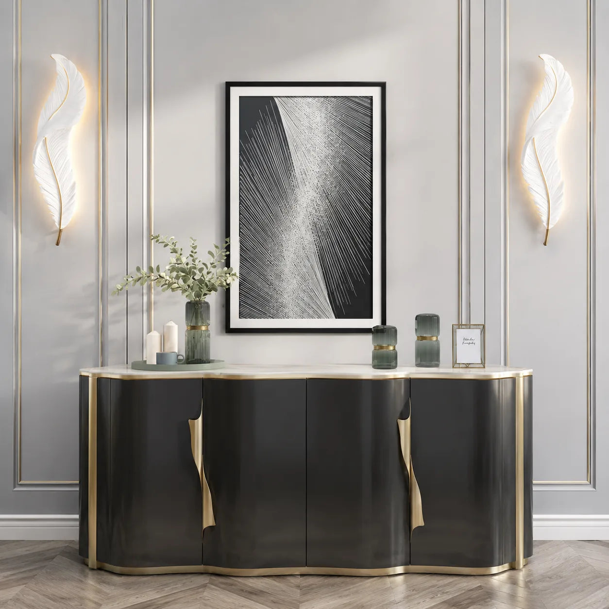 ETHEREAL FEATHER GLOW WALL LIGHT