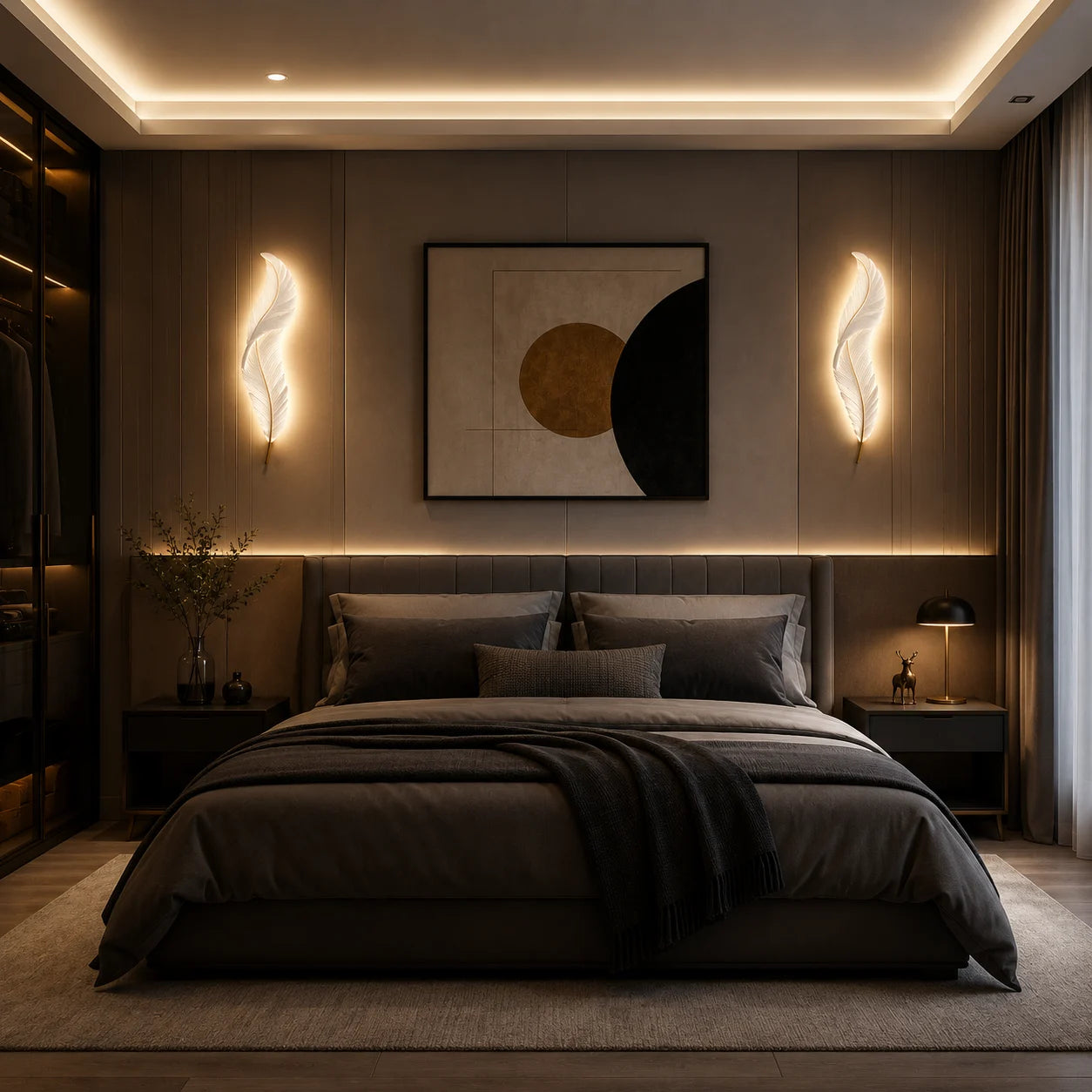 ETHEREAL FEATHER GLOW WALL LIGHT