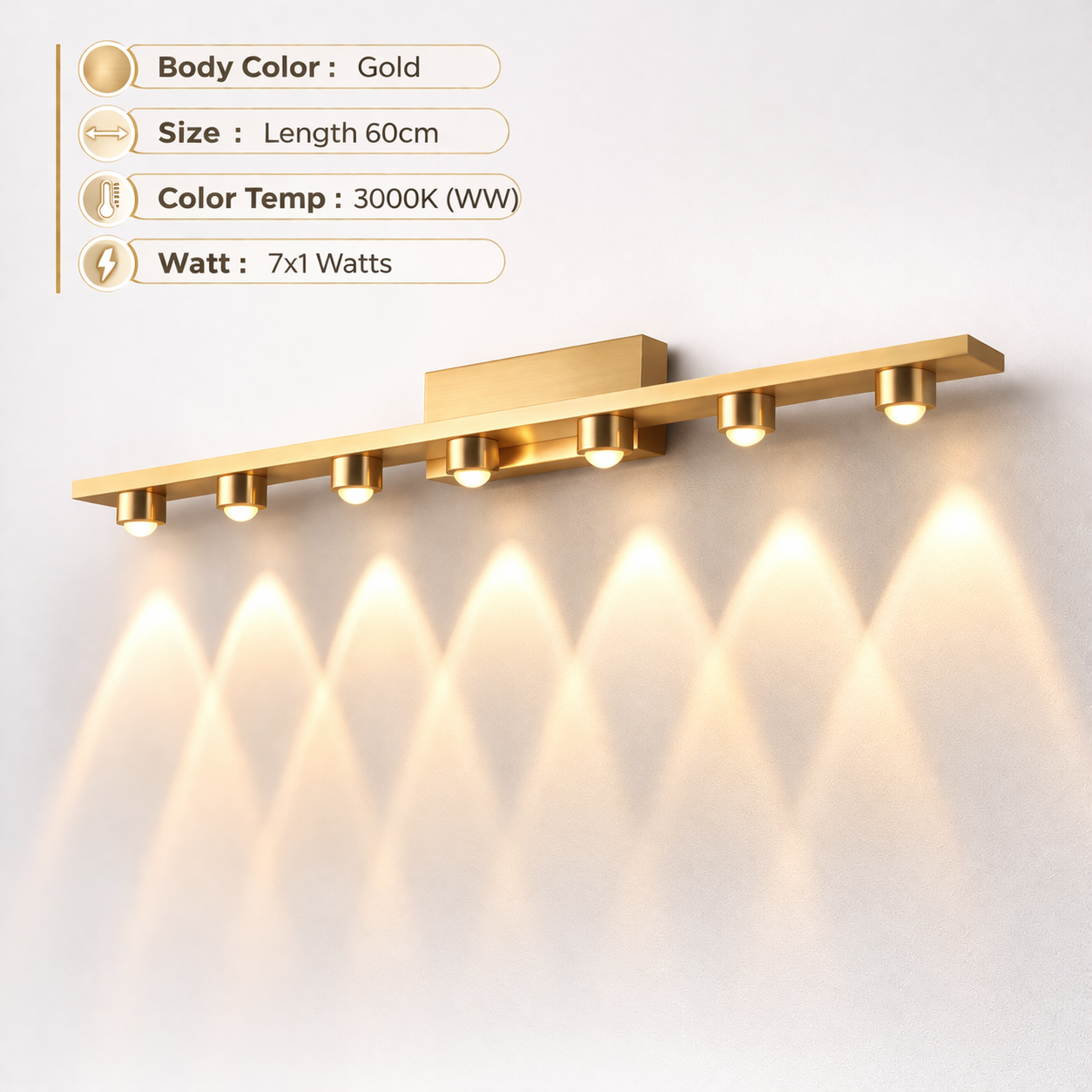 LUXEBEAM PICTURE LIGHT– Premium Gold LED Wall Washer