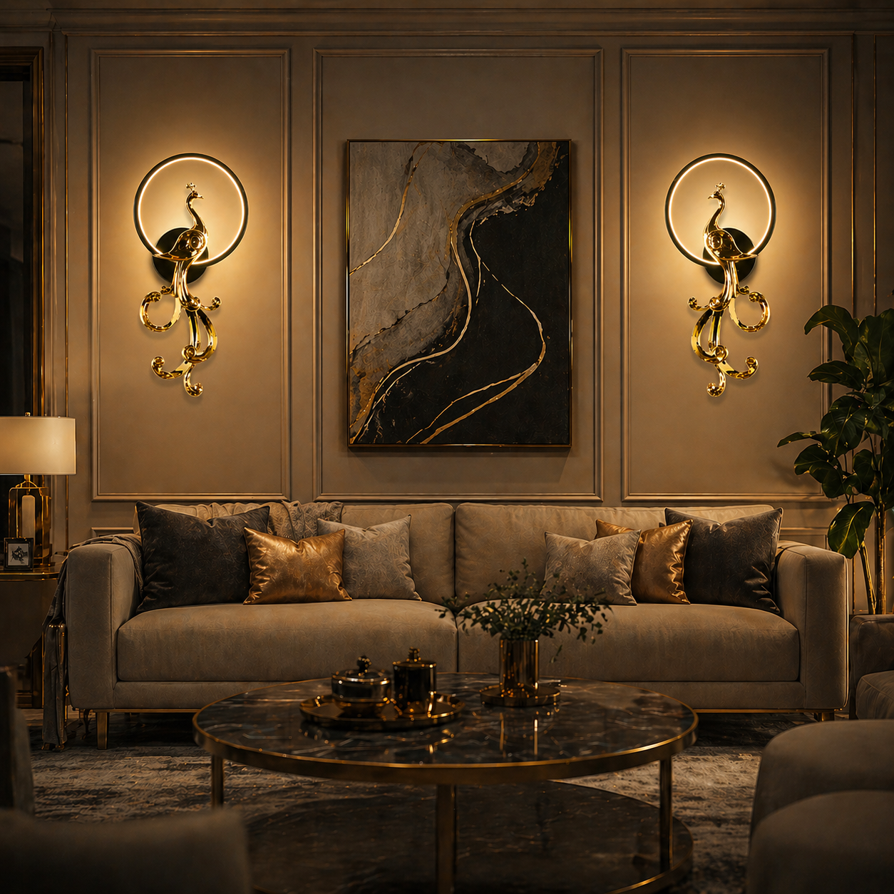 ROYALE PEACOCK WALL LIGHT (Left)