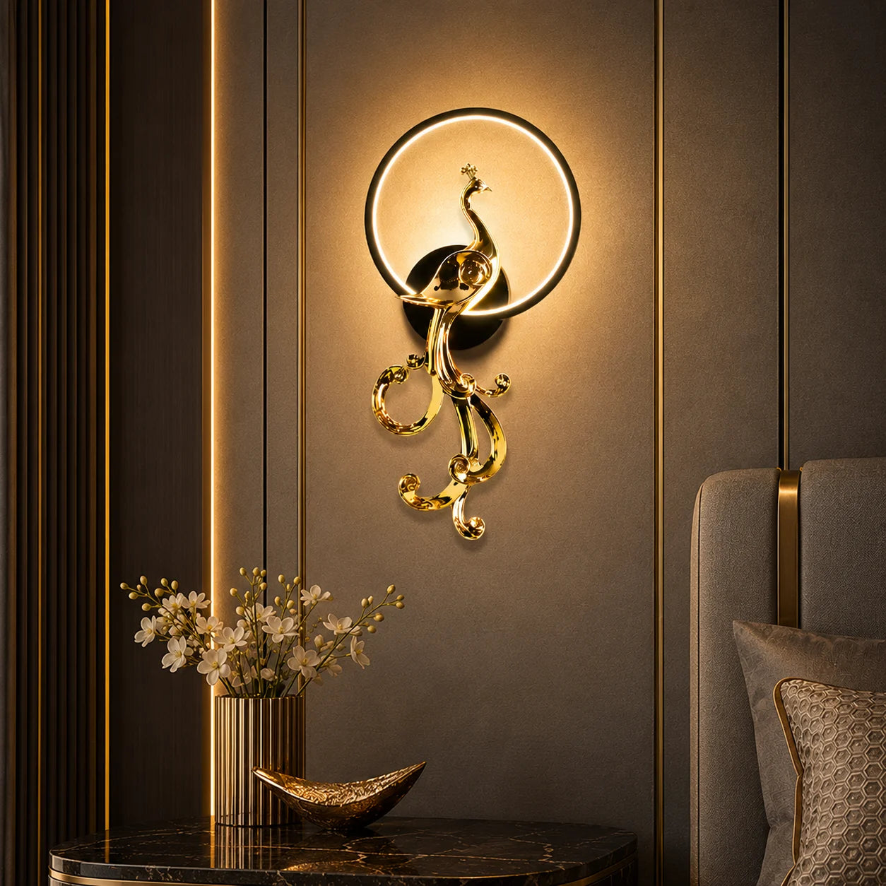 ROYALE PEACOCK WALL LIGHT (Left)