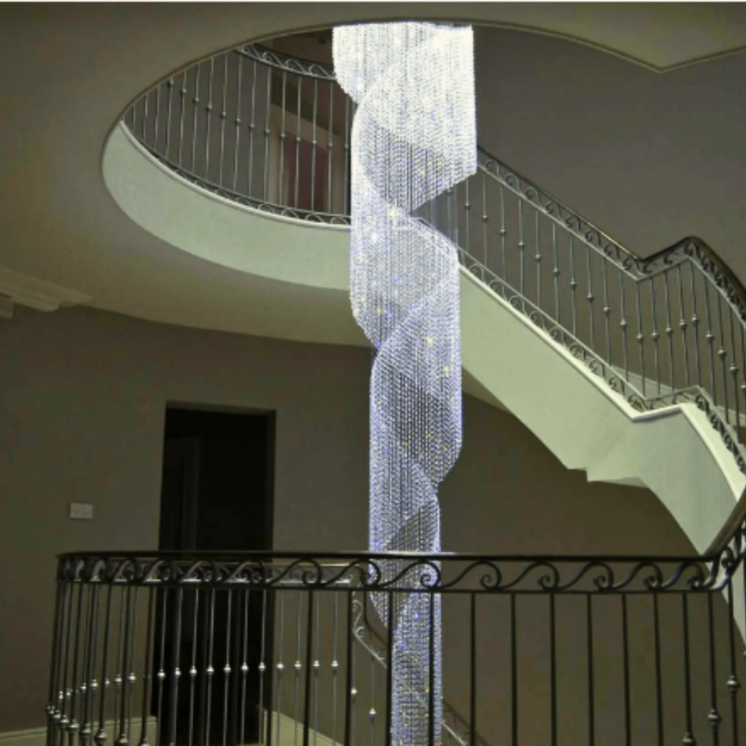 ETERNA SPIRAL CRYSTAL DUPLEX CHANDELIER