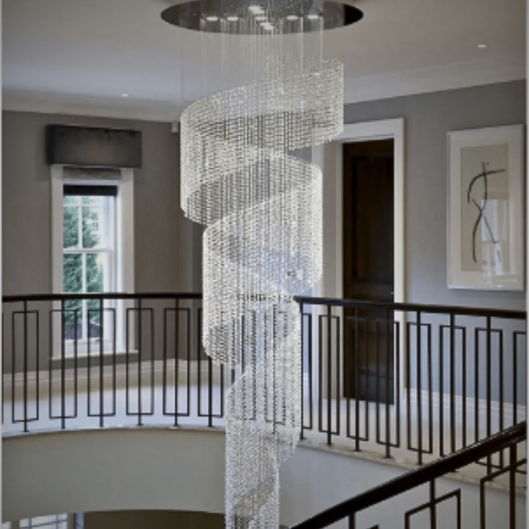 ETERNA SPIRAL CRYSTAL DUPLEX CHANDELIER