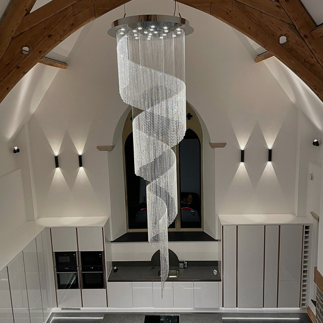 ETERNA SPIRAL CRYSTAL DUPLEX CHANDELIER