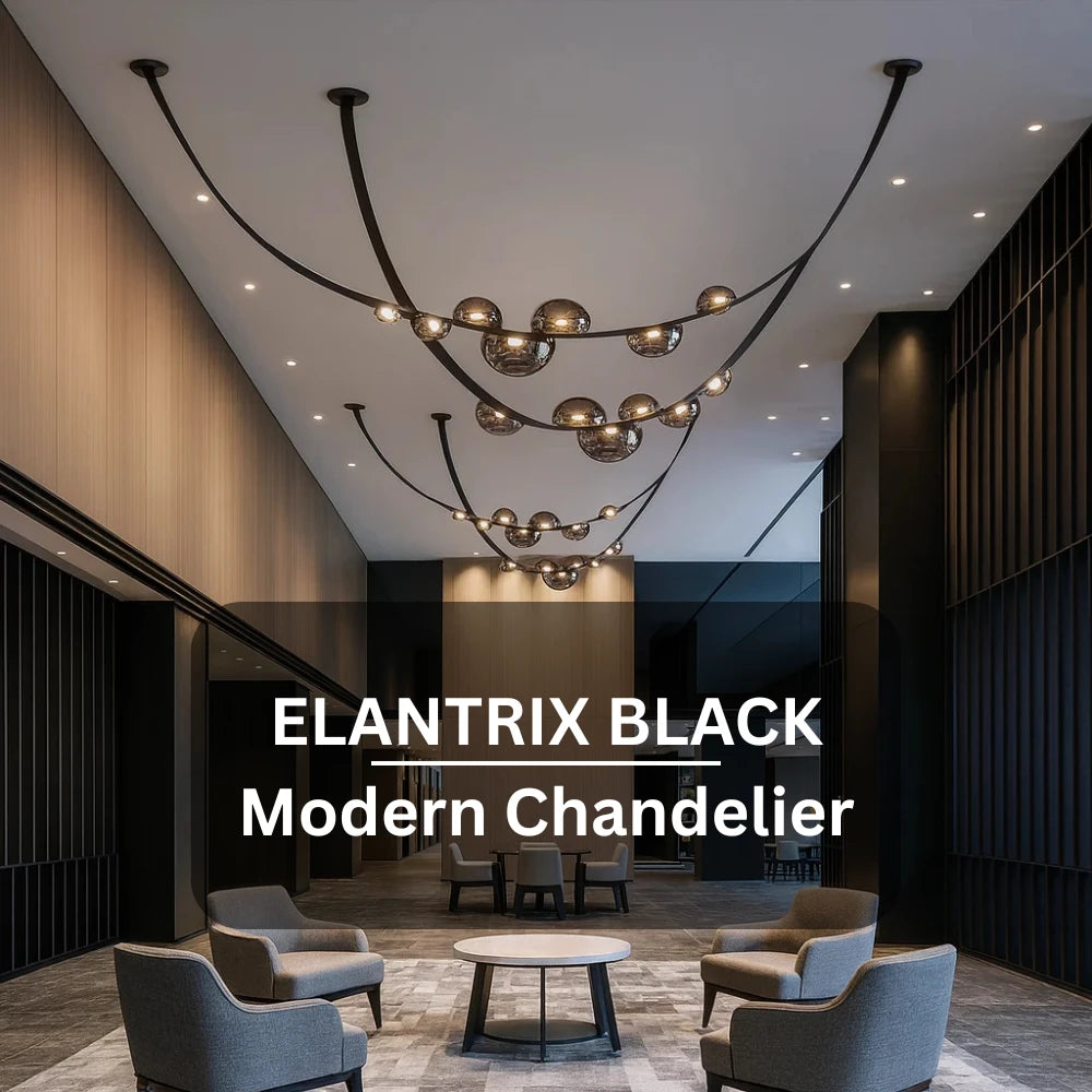 ELANTRIX BLACK MODERN CHANDELIER