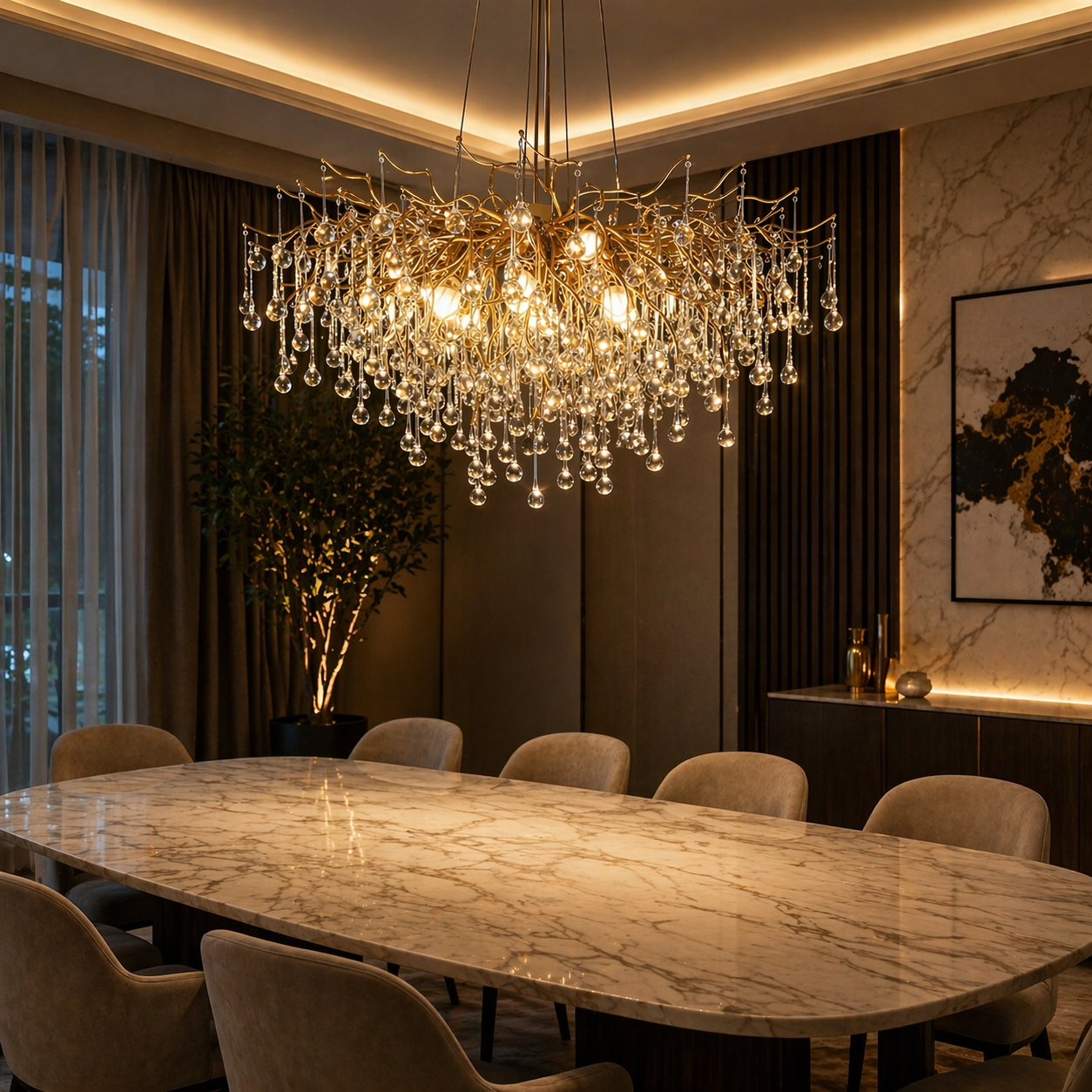 IMPERIAL CRYSTAL DROPS CHANDELIER