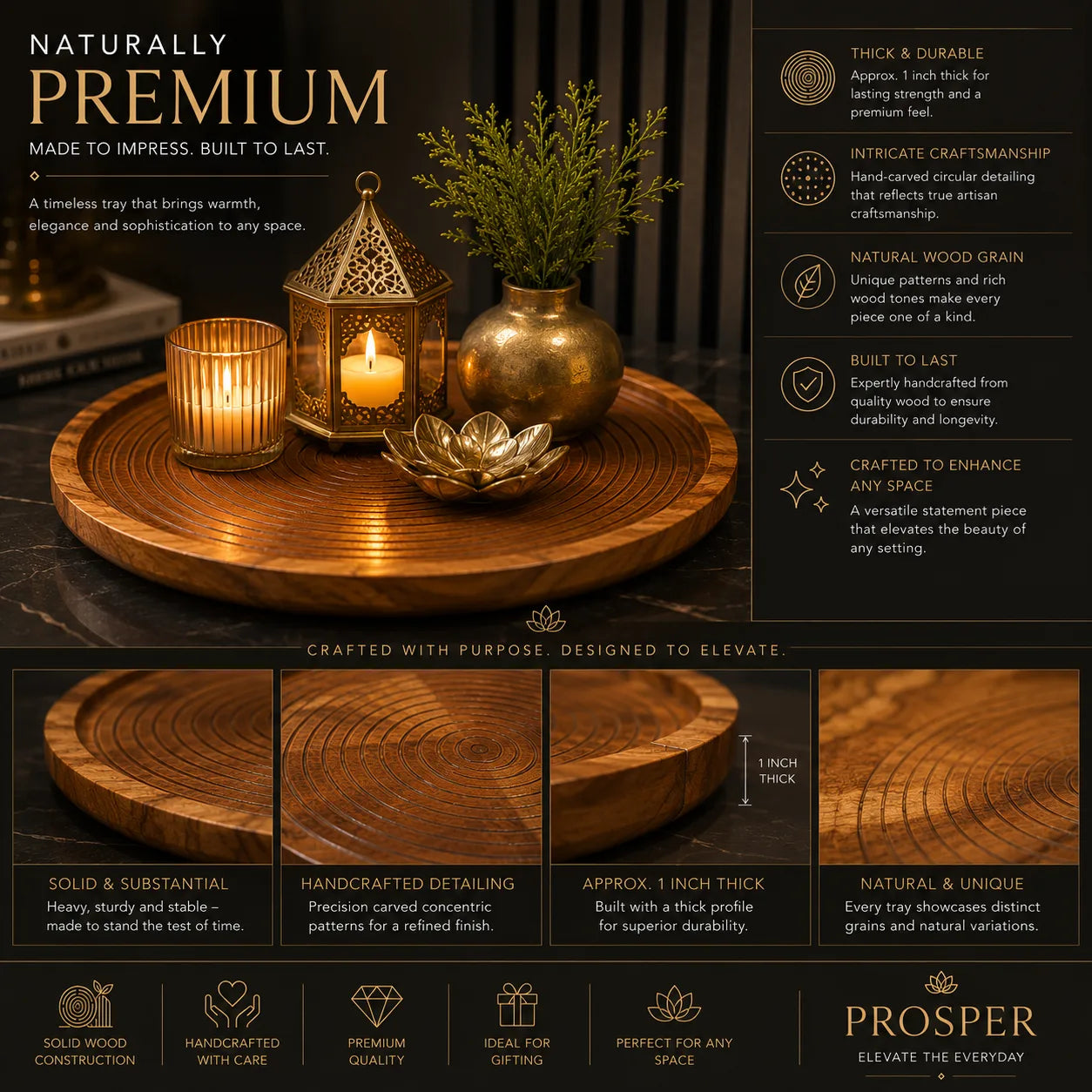 CARVELLO WOODEN TRAY